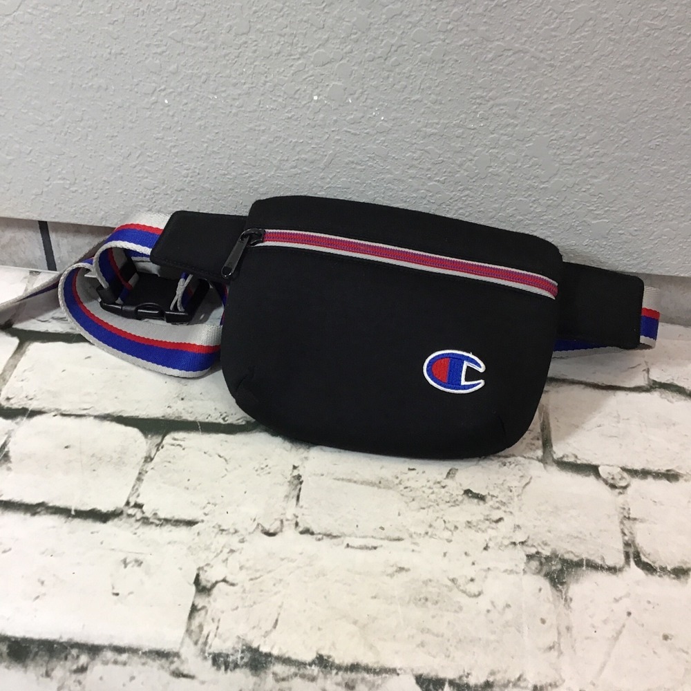 Champion Big C Fanny Pack Neoprene Waist‎ Pack Bum Bag Black Insulated